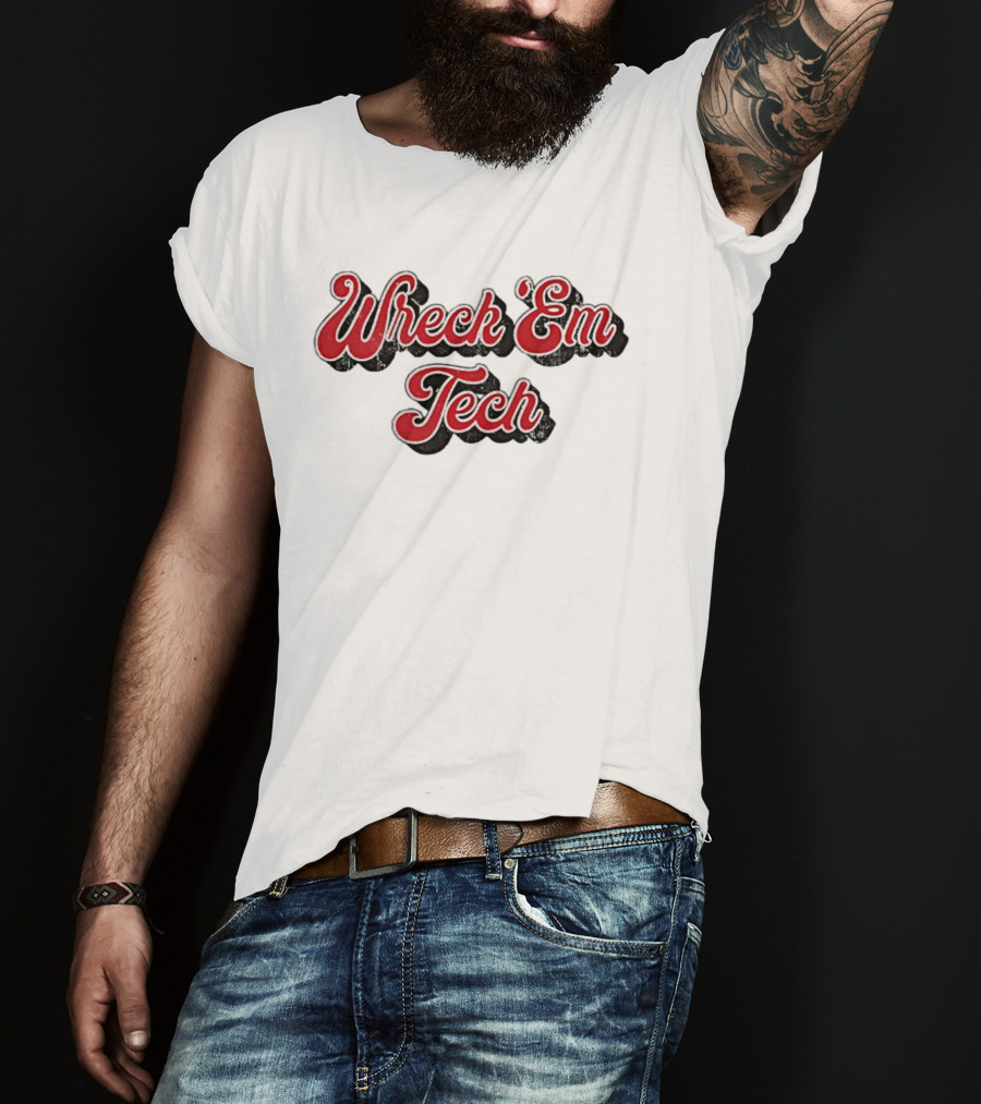 Wreck Em Tech Classic Texas Tech 70s Script T-Shirt