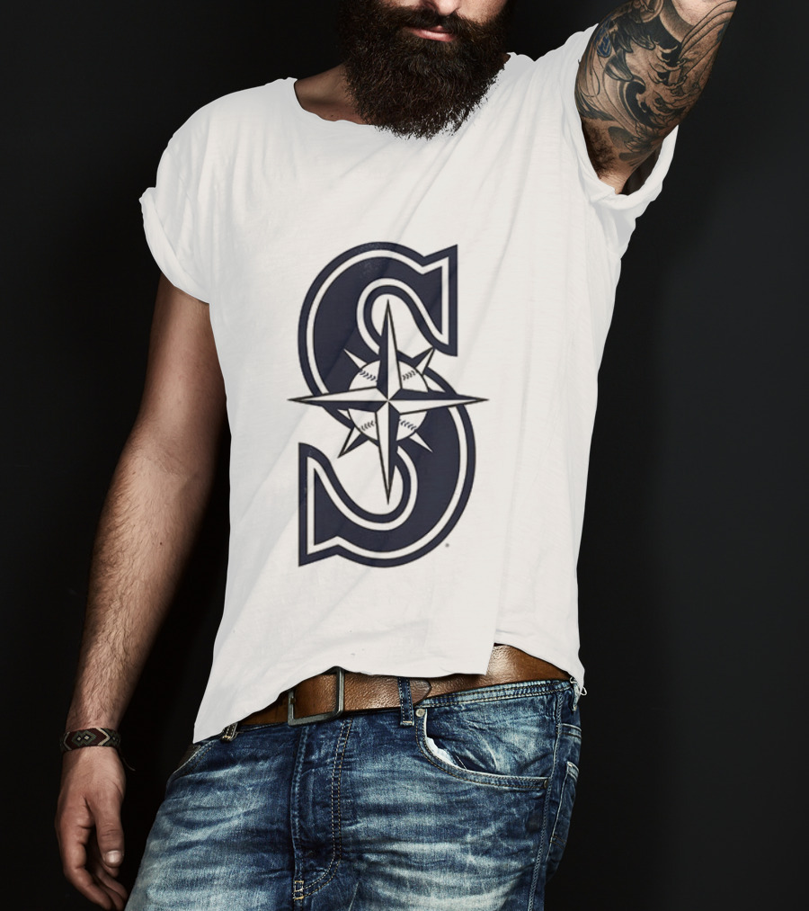 Seattle Mariners Tridents Up Compass Rose Iconography T-Shirt