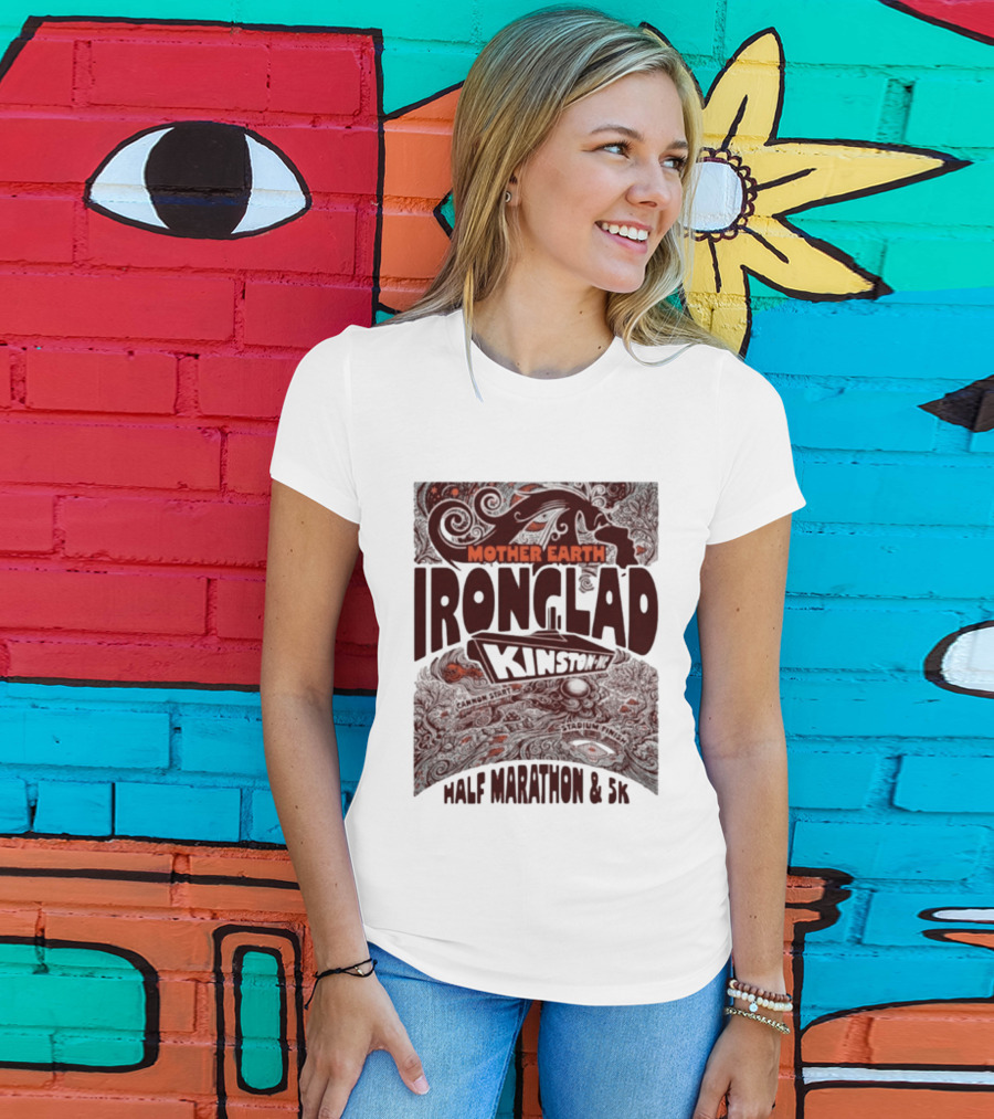 Mother Earth Ironclad Kinston Half Marathon 5K Cannon Start Stadium Finish T-Shirt