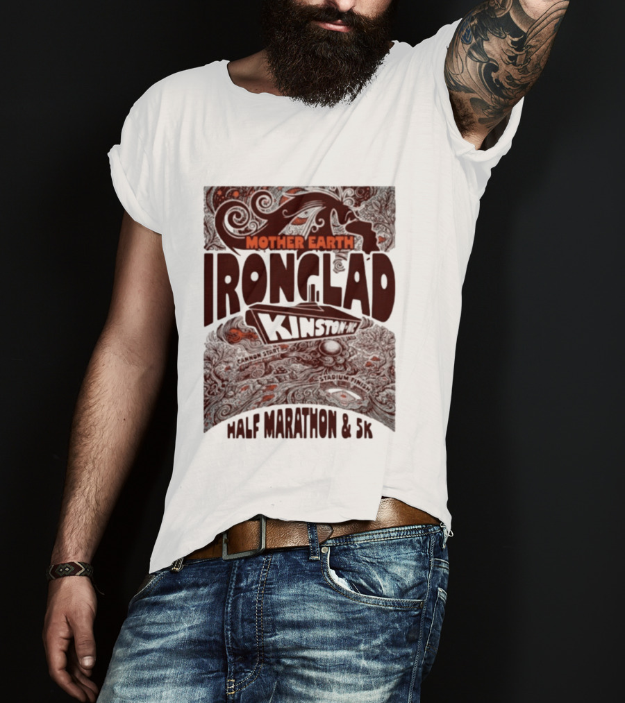 Mother Earth Ironclad Kinston Half Marathon 5K Cannon Start Stadium Finish T-Shirt