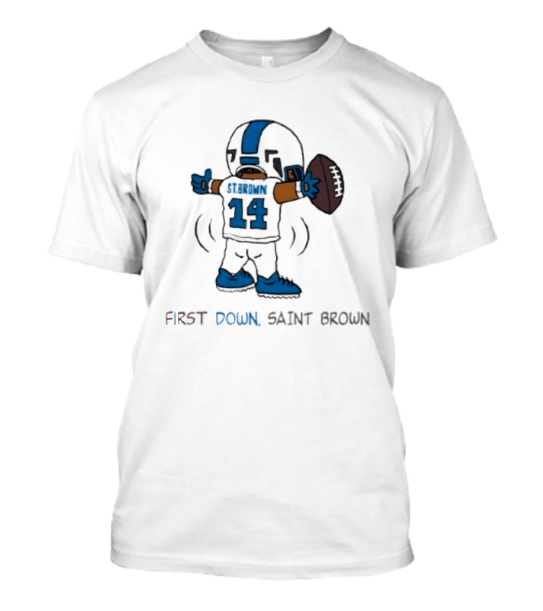 Trending Detroit Lions First Down Saint Brown 14 T-Shirt