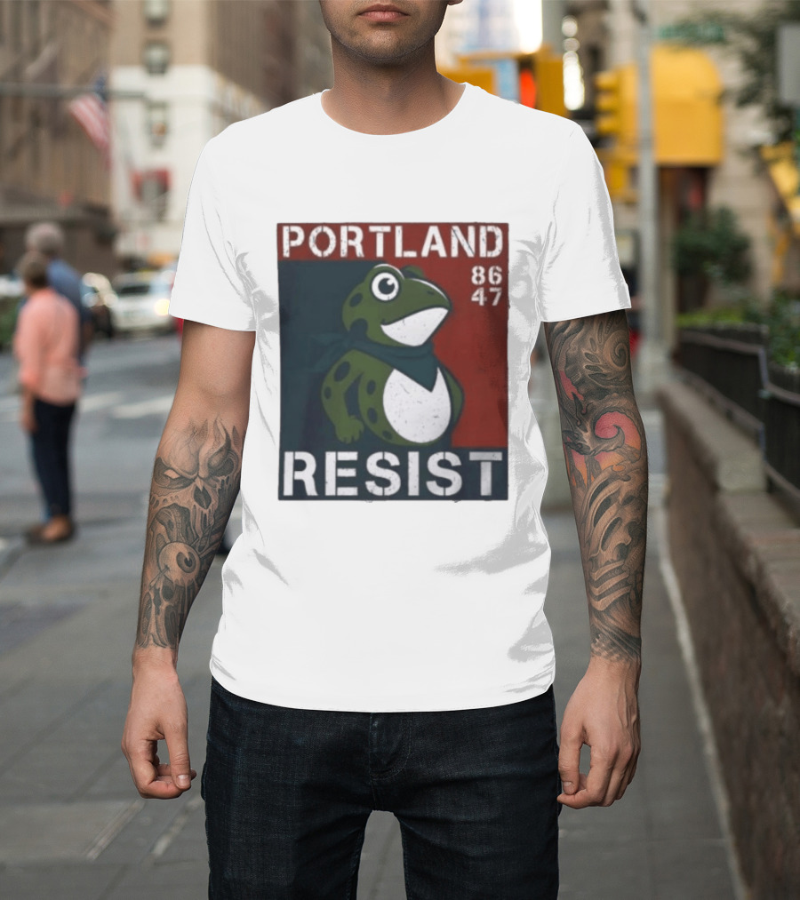 Portland Resist Frog 86 47 Protect The Frogs Trending Men T-Shirt