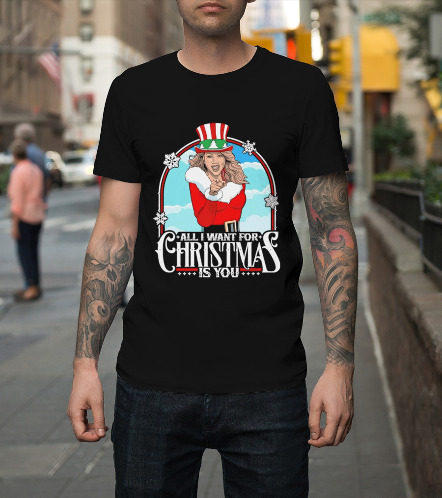 All I Want For Christmas Is You Mariah Carey Santa Christmas Music Holiday T-Shirt