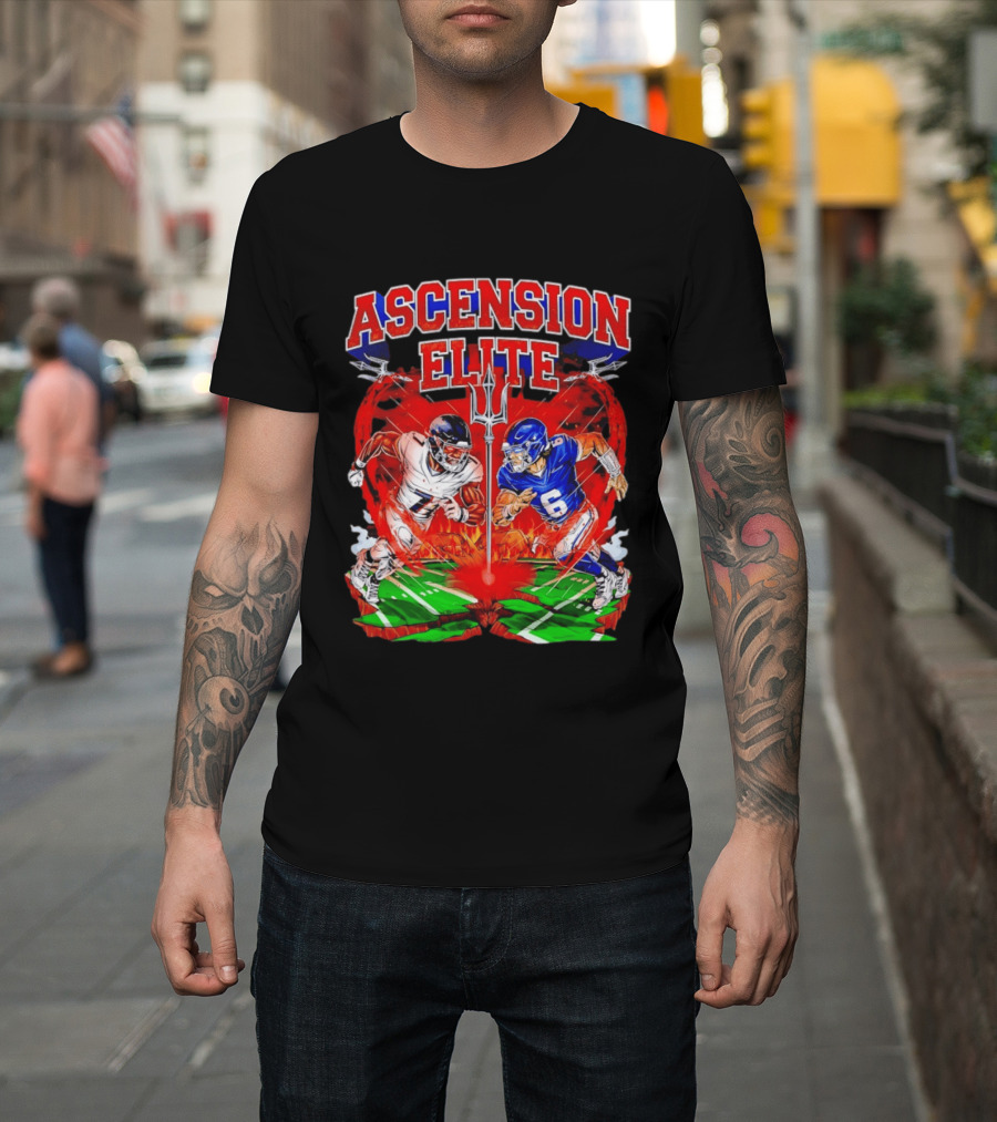 Ascension Elite Football Players Trident Fire Field Face Off T-Shirt