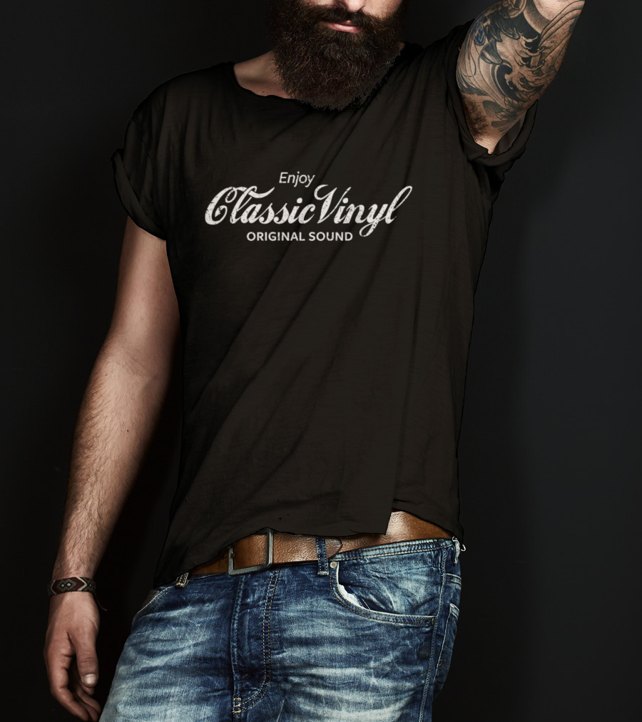 Enjoy Classic Vinyl Original Sound Distressed T-Shirt