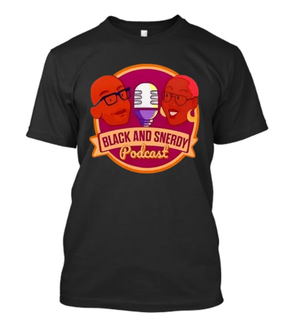 Black And Snerdy Podcast Hosts Microphone T-Shirt