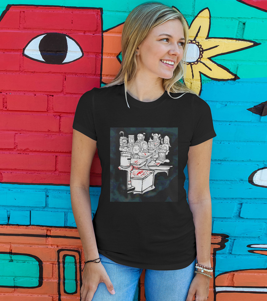 Bloody Knight Classroom Cartoon Failing Grade F T-Shirt