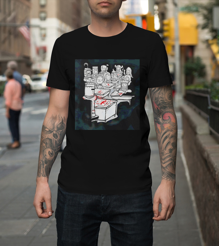 Bloody Knight Classroom Cartoon Failing Grade F T-Shirt