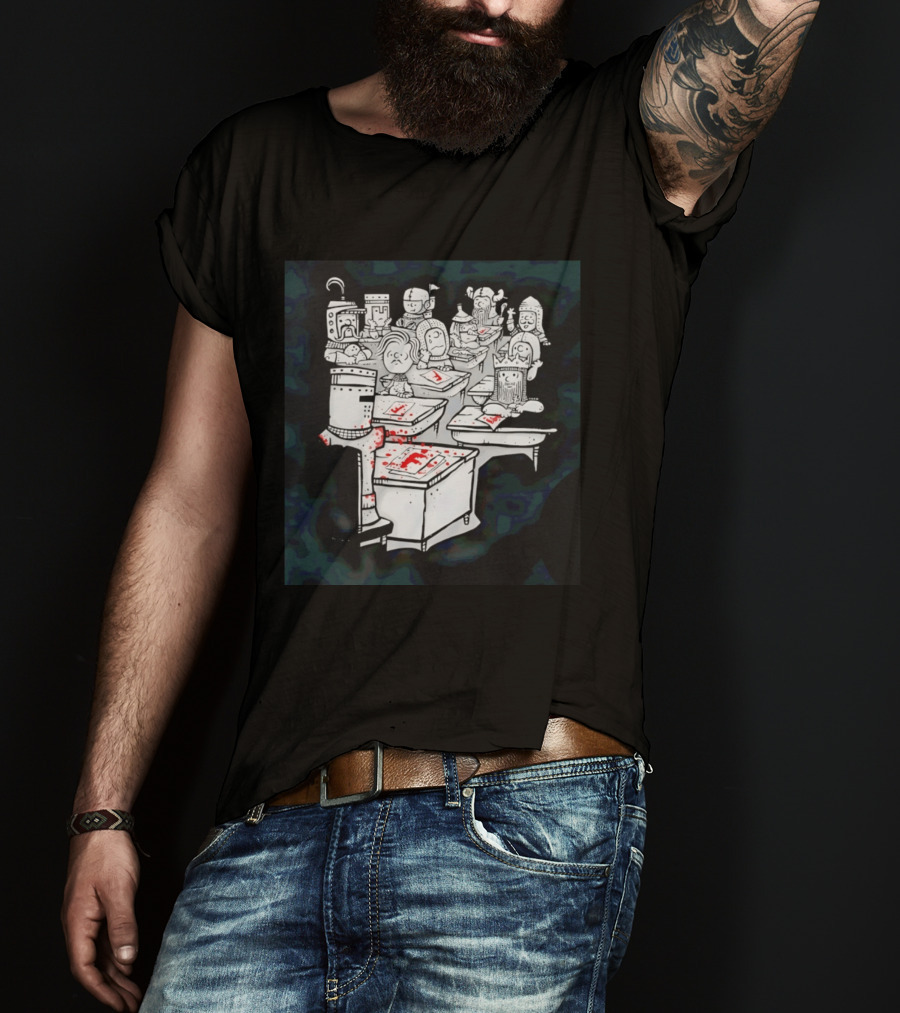Bloody Knight Classroom Cartoon Failing Grade F T-Shirt