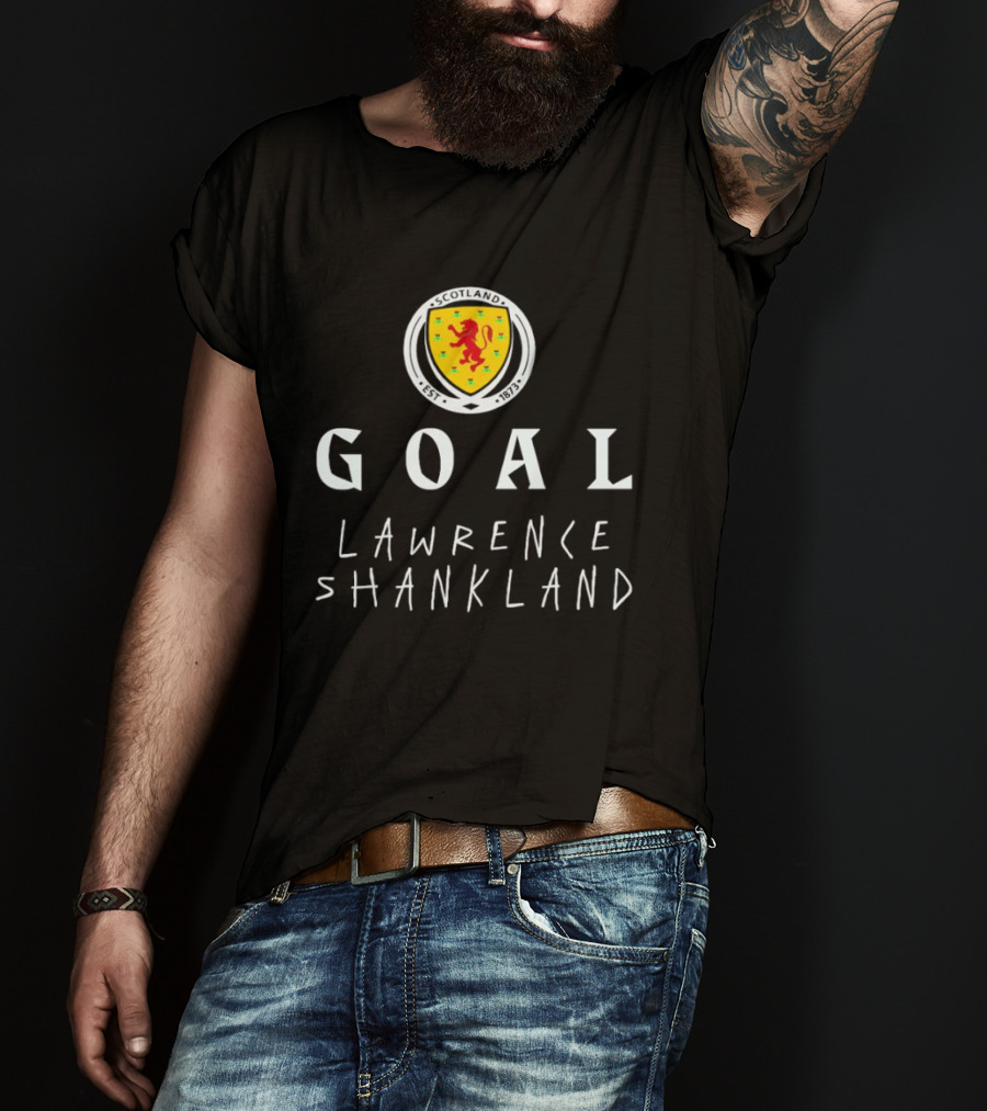 Goal Lawrence Shankland Scotland National Football Team Est 1873 Lion Crest T-Shirt