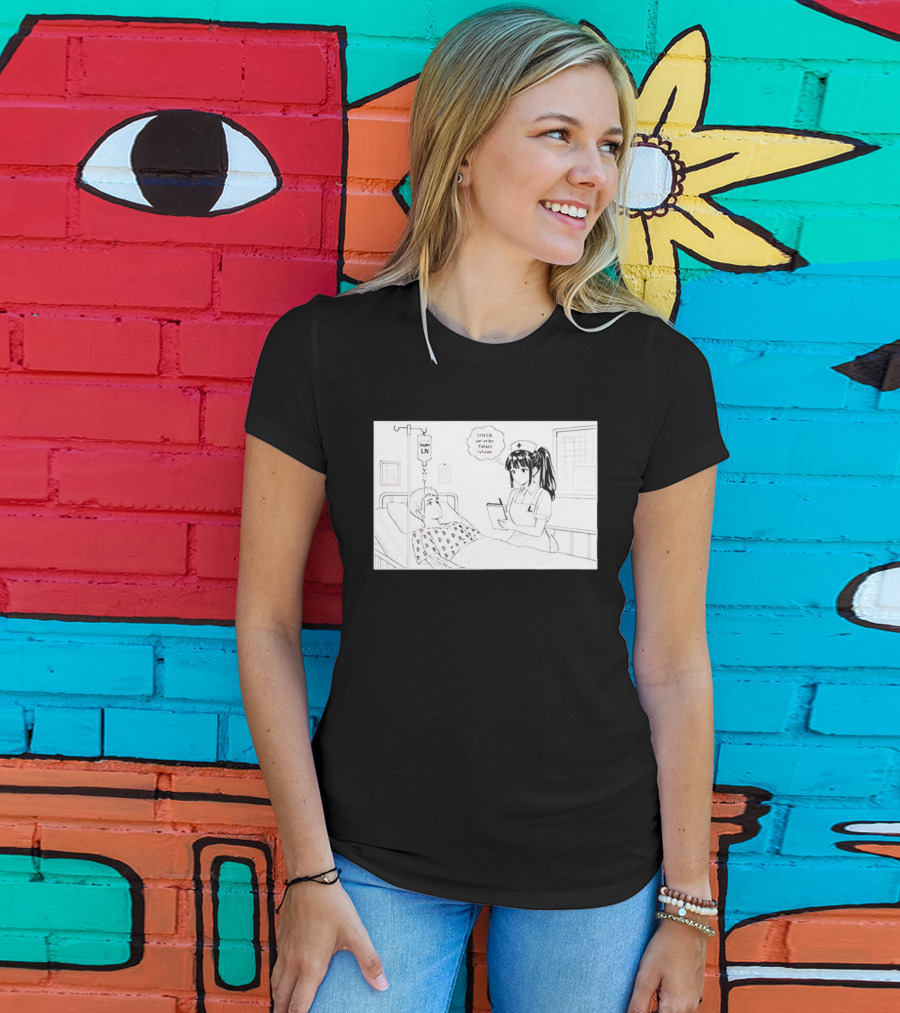 Nurse Manga Style Hospital Scene With Patient And IV Drip T-Shirt