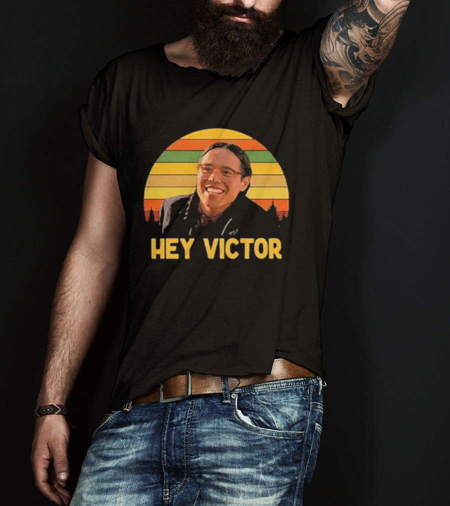 Hey Victor Thomas Builds The Fire Smoke Signals Retro Rainbow T-Shirt
