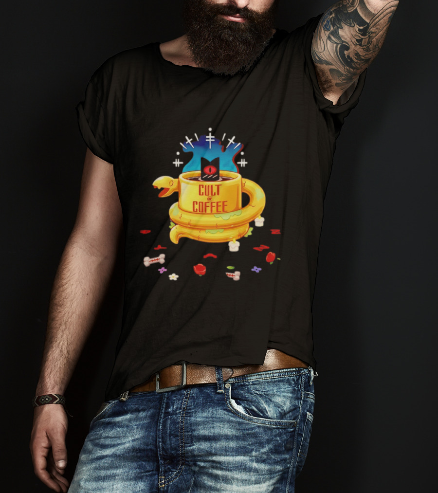 Cult Of Coffee Occult Snake Candle Witchcraft Cup T-Shirt