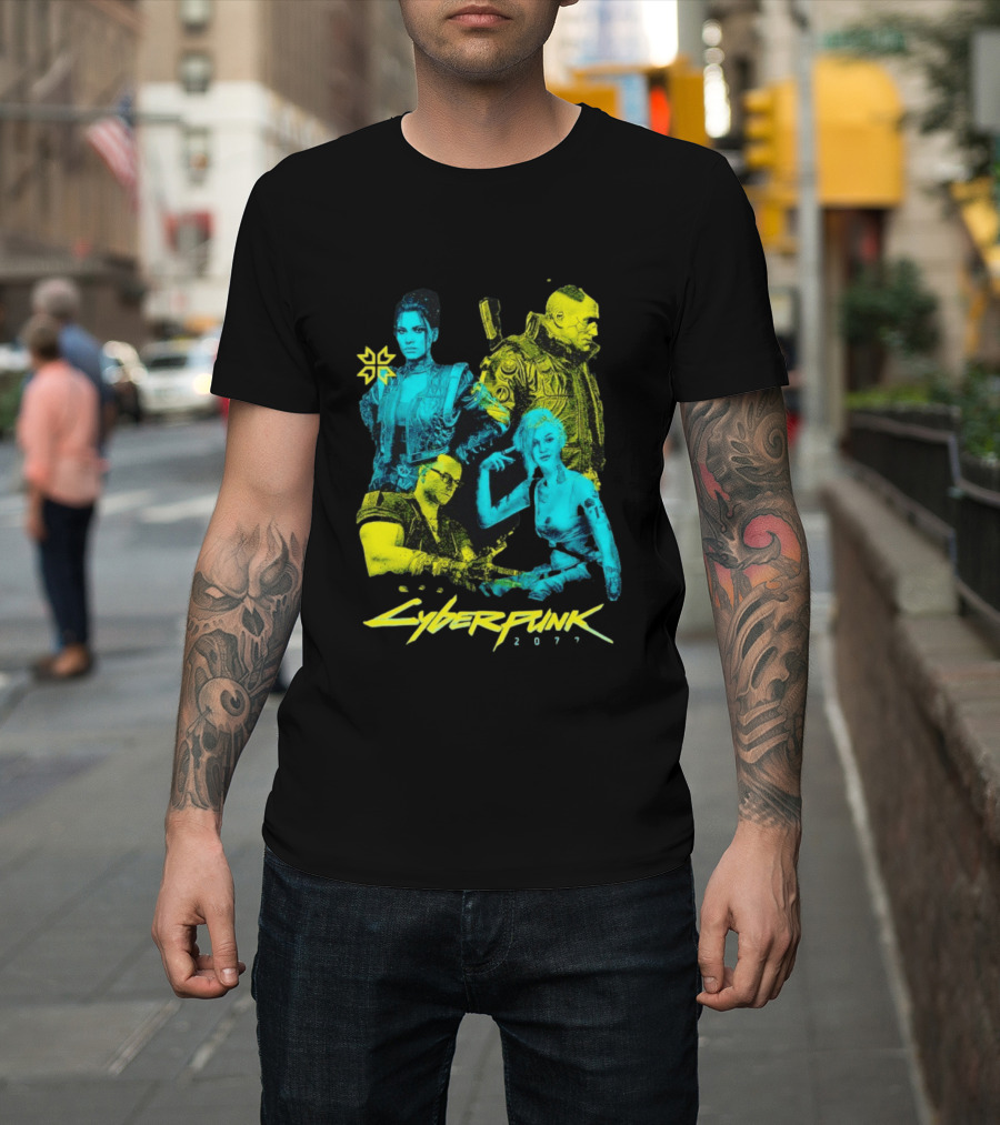 Cyberpunk 2077 Characters And Logo Video Game Merchandise T-Shirt