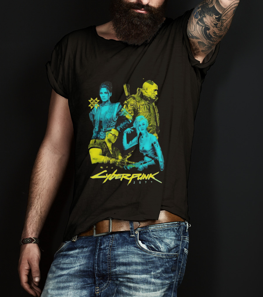 Cyberpunk 2077 Characters And Logo Video Game Merchandise T-Shirt