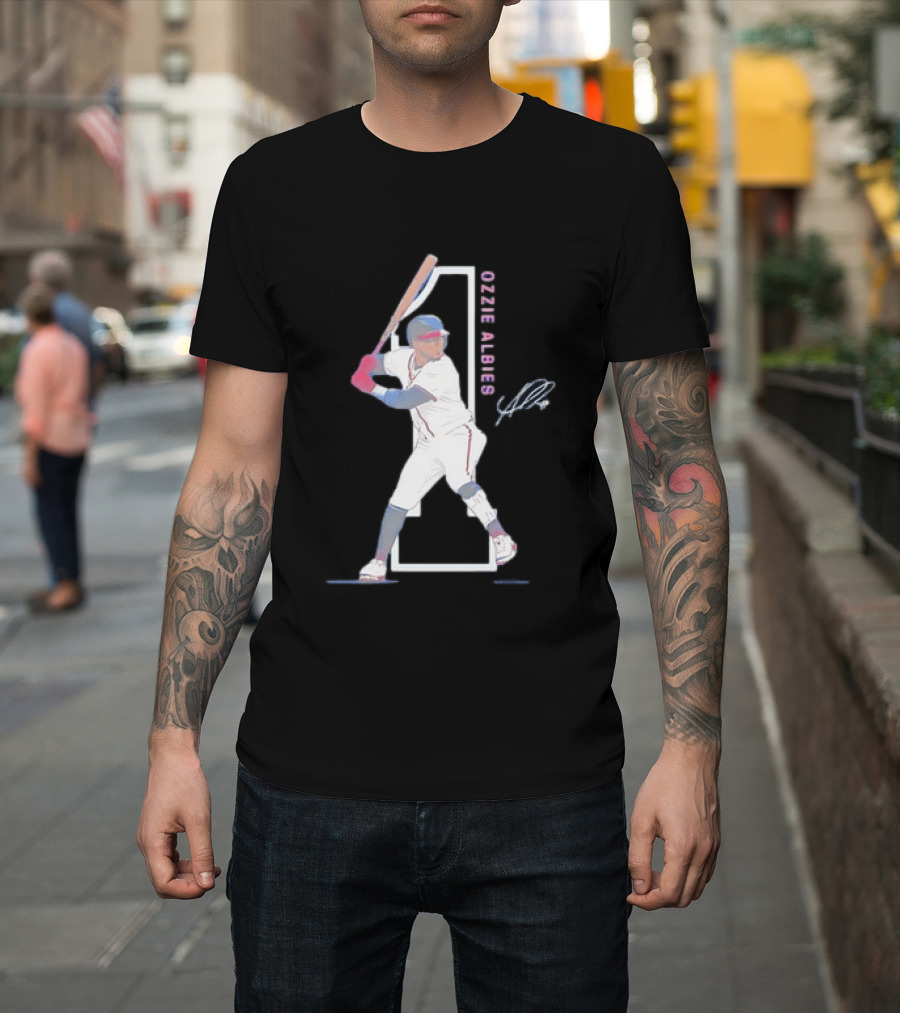 Ozzie Albies Atlanta Braves MLB Baseball Player Signature Edition T-Shirt