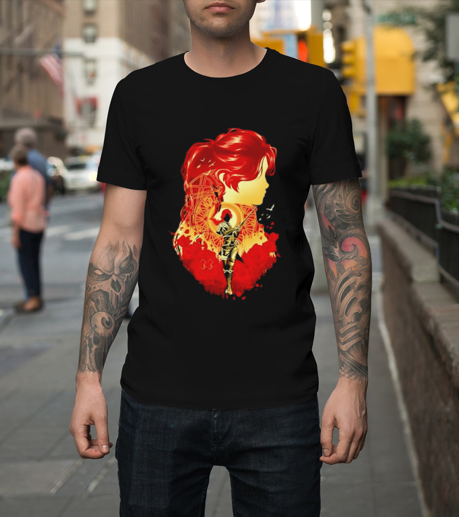 Paintress Expeditioner Red Haired Warrior Emblem 33 Discovery T-Shirt