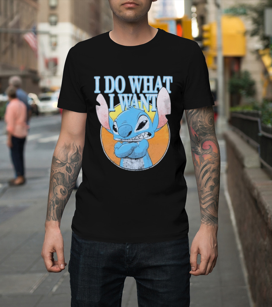 Disney Lilo And Stitch Men's Stitch I Do What I Want Vintage Look T-Shirt