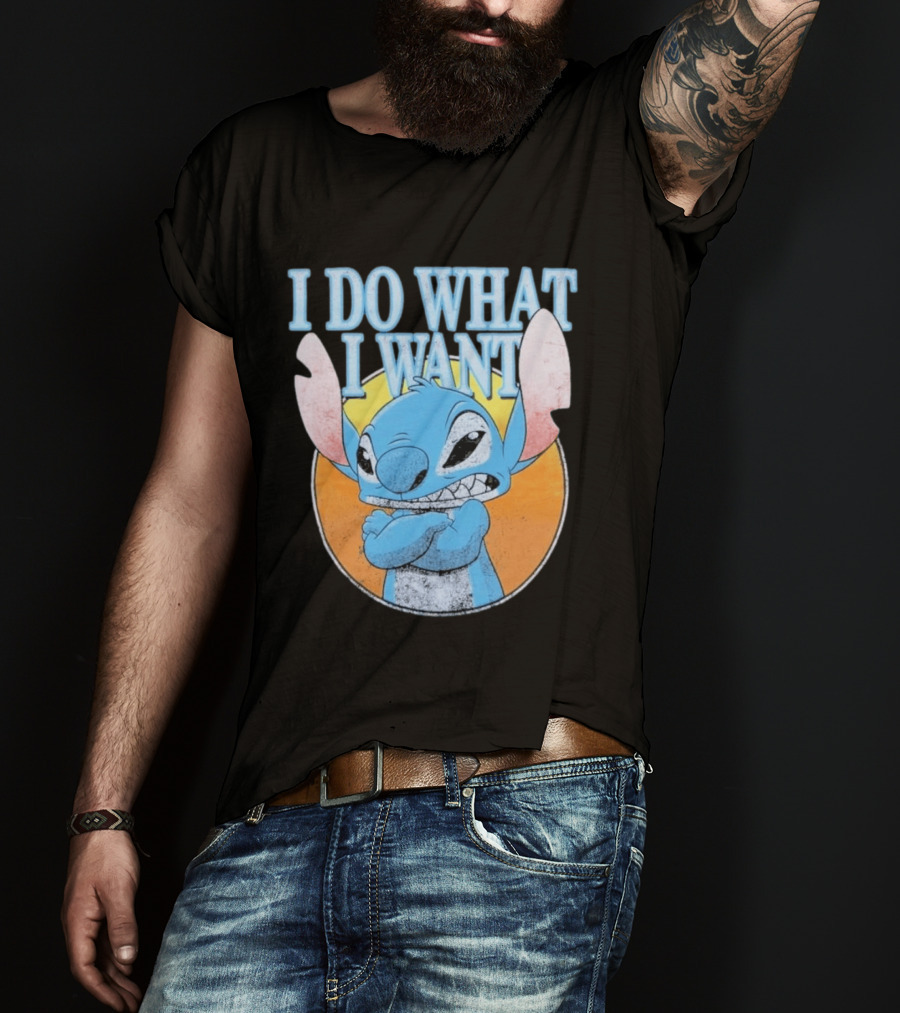 Disney Lilo And Stitch Men's Stitch I Do What I Want Vintage Look T-Shirt