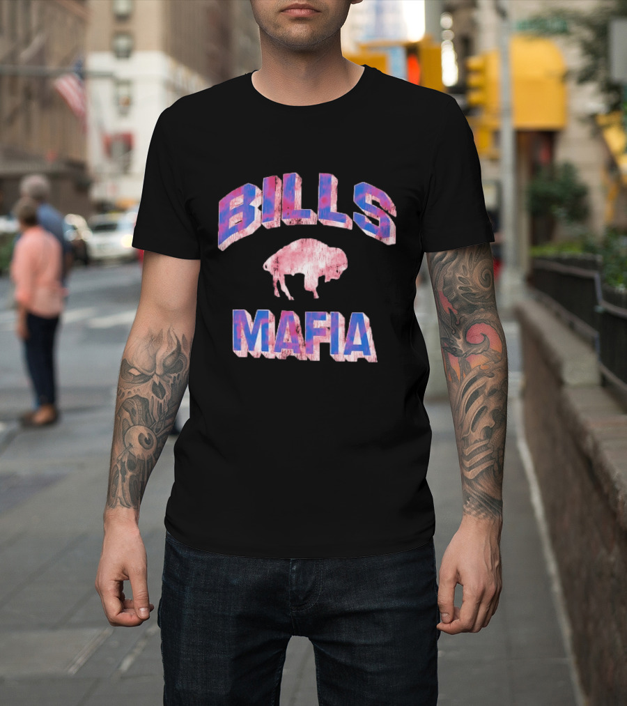 Bills Mafia Distressed Buffalo Bills Football T-Shirt