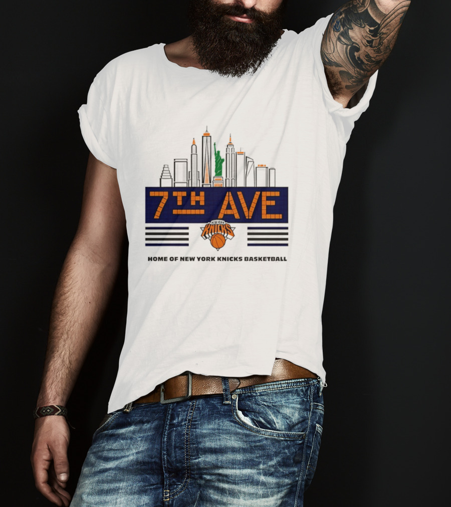 7th Ave New York Knicks Basketball Skyline T-Shirt