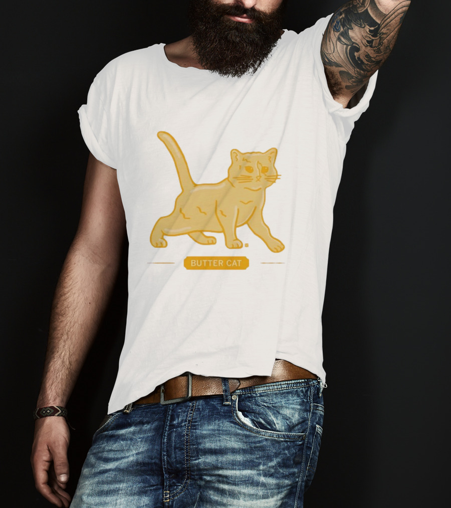 Butter Cat Animal Kitten Playful T-Shirt