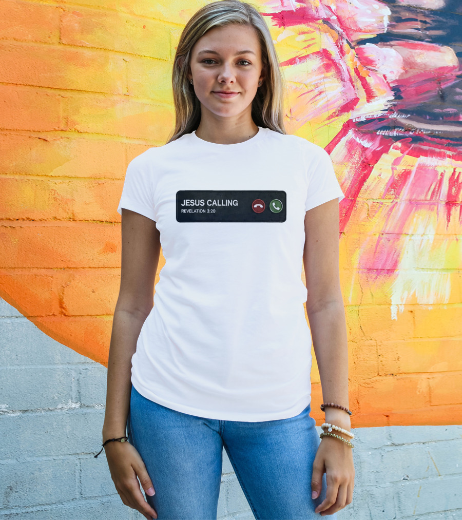 Jesus Calling Revelation 3 20 Christian Phone T-Shirt