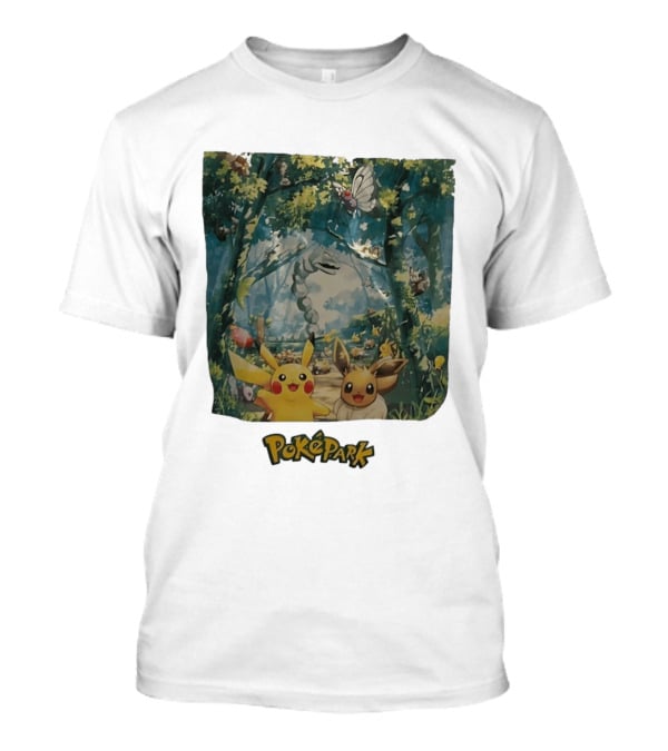 Pikachu Eevee PokéPark Kanto Forest Onix Butterfree Scene T-Shirt