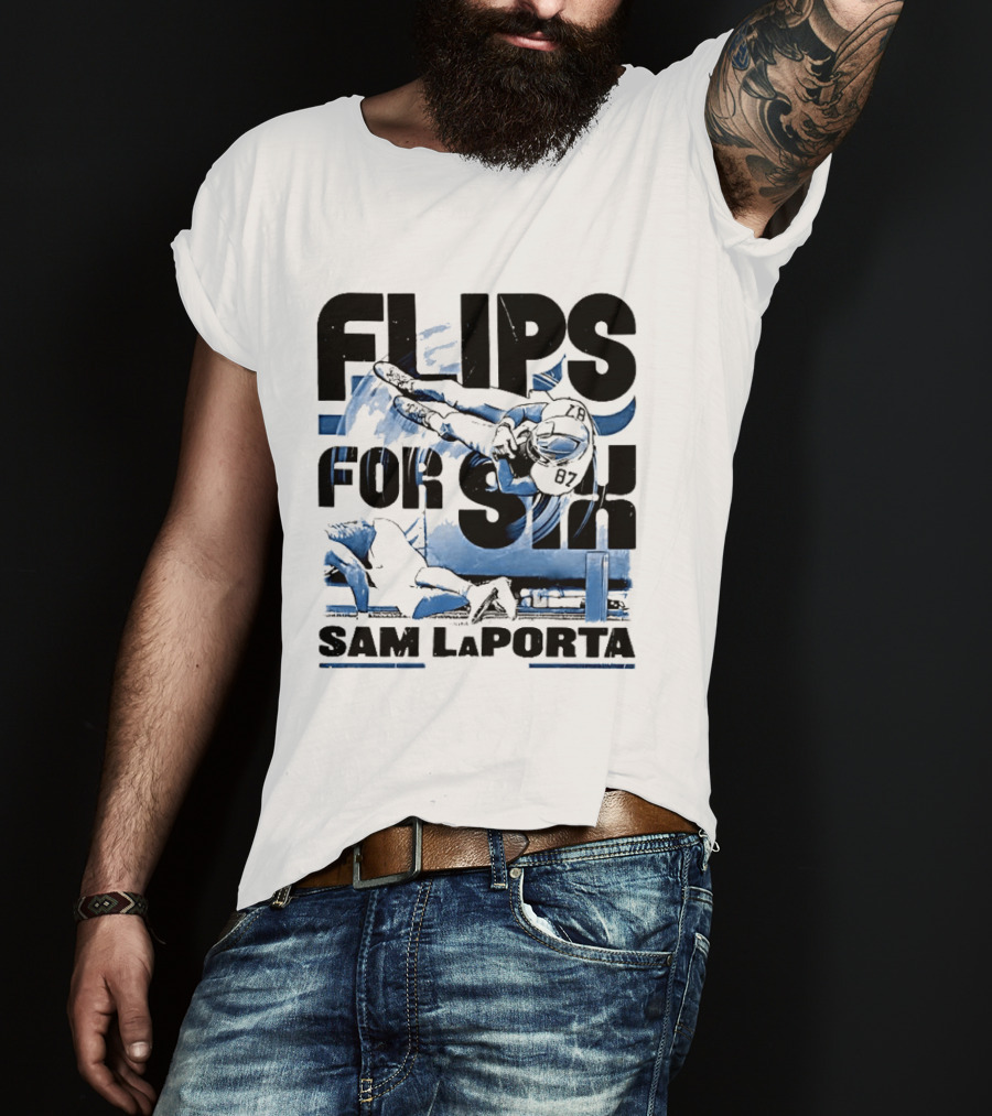 Sam Laporta Flips For Six Detroit Football T-Shirt