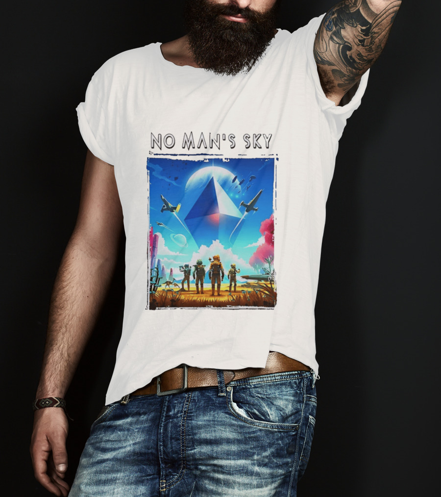 No Man's Sky Adventure With Spacecrafts And Explorers T-Shirt