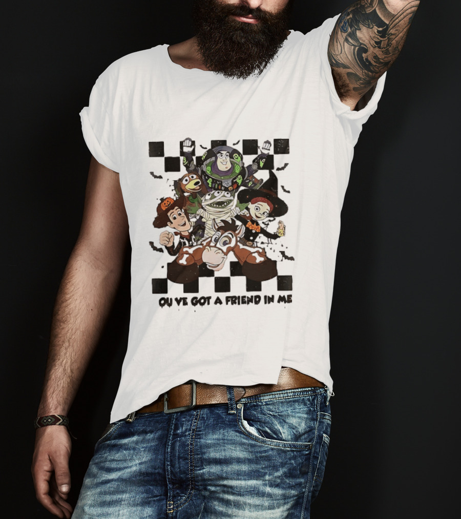 Toy Story Halloween Mashup You've Got A Friend In Me Buzz Woody Jessie Slinky Bullseye T-Shirt