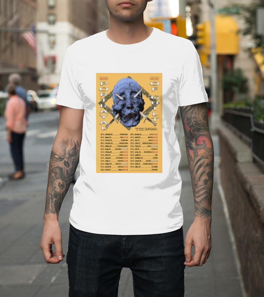 Portrayal Of Guilt Europe Tour 2025 Featuring Deafheaven Dates And Locations T-Shirt