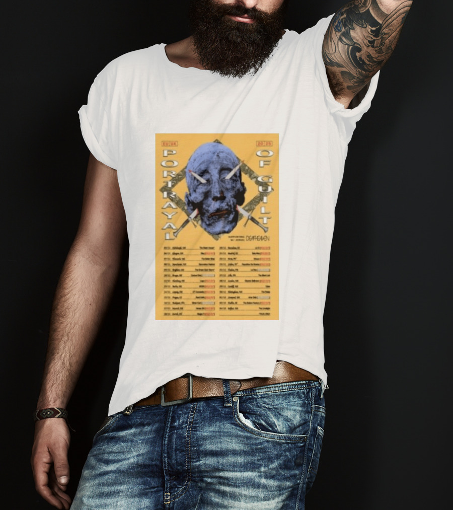 Portrayal Of Guilt Europe Tour 2025 Featuring Deafheaven Dates And Locations T-Shirt