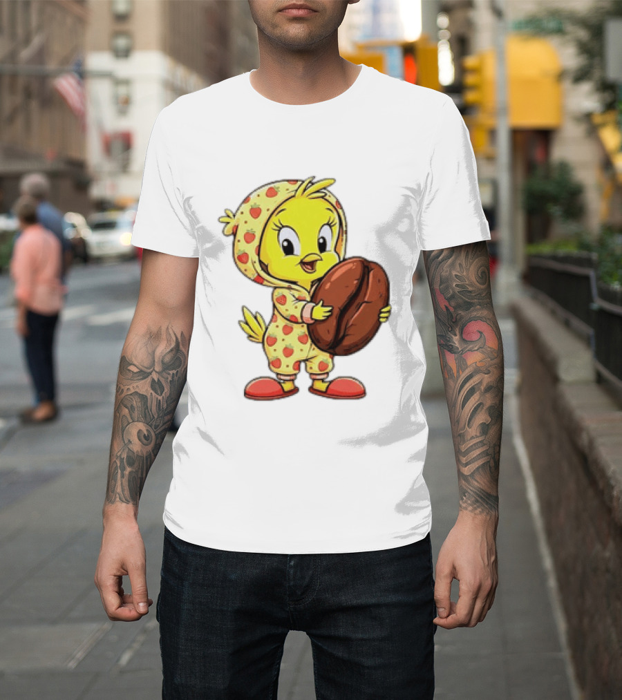 Tweety Coffee I Haven't Lost My Mind Half Of It Just Wandered Off Pajamas With Strawberry Onesie And Coffee Bean T-Shirt