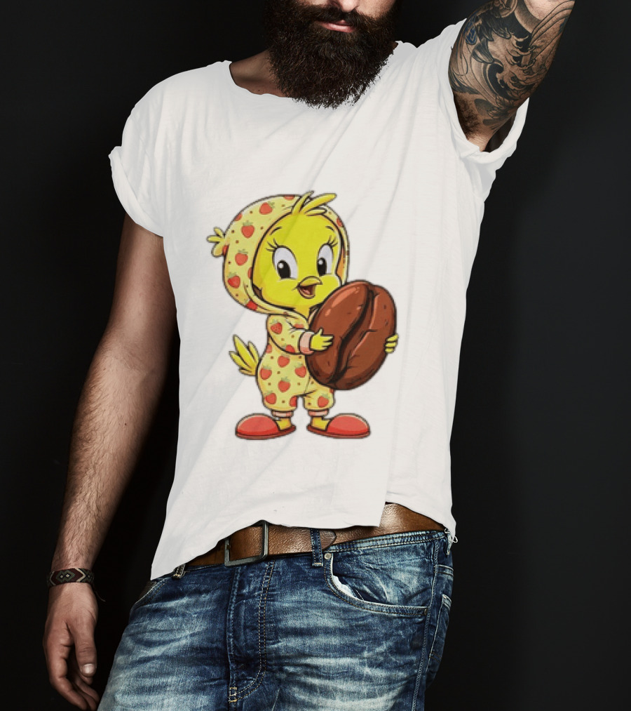 Tweety Coffee I Haven't Lost My Mind Half Of It Just Wandered Off Pajamas With Strawberry Onesie And Coffee Bean T-Shirt