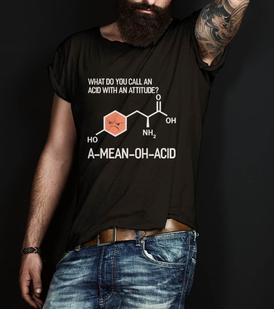 What Do You Call An Acid With An Attitude A Mean Oh Acid Chemistry Pun T-Shirt