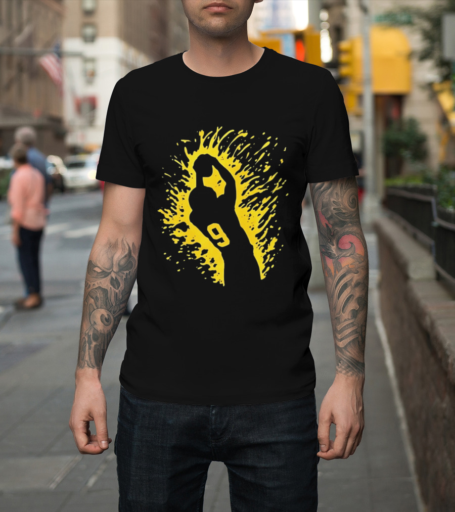 Josh Jacobs Number 9 Football Splash T-Shirt