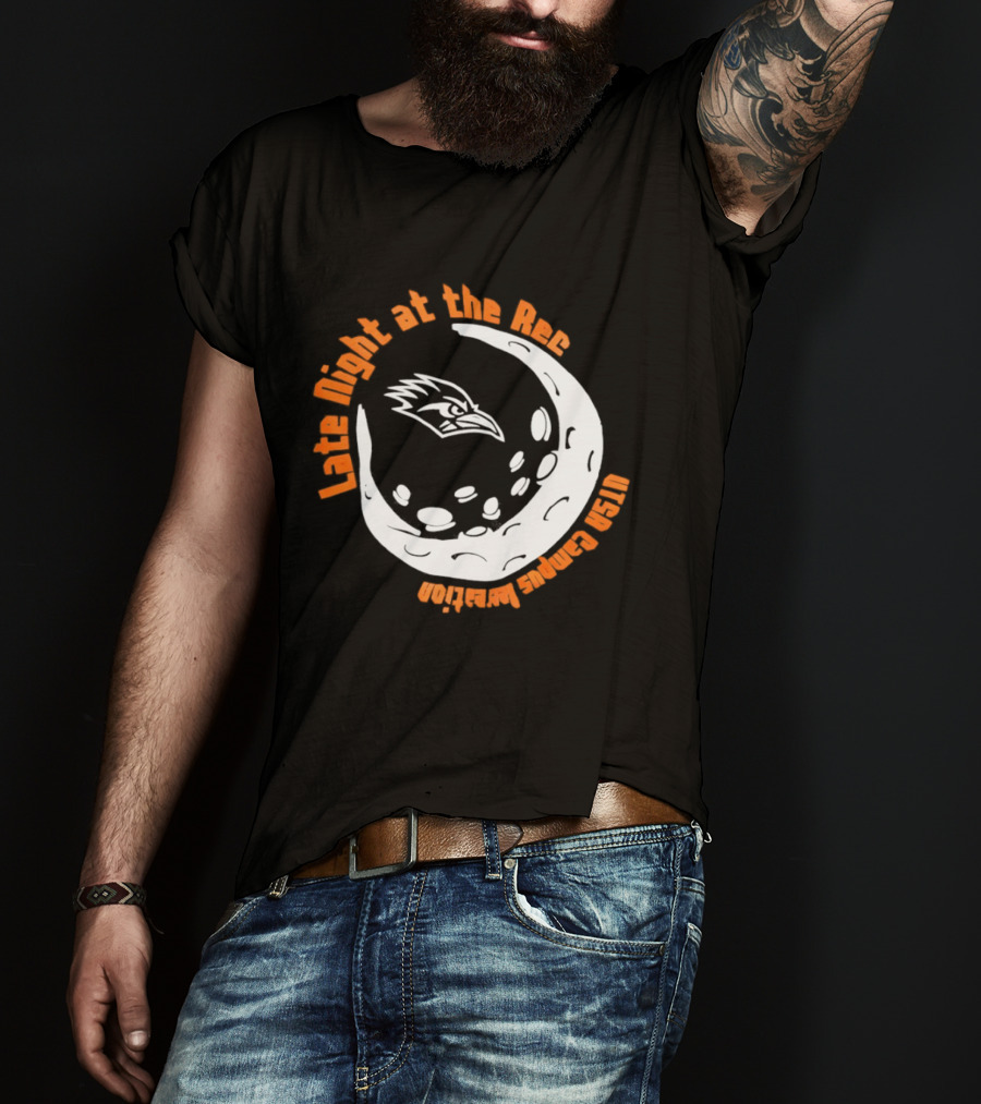 Late Night At The Rec UTSA Roadrunners Campus Recreation Moon T-Shirt