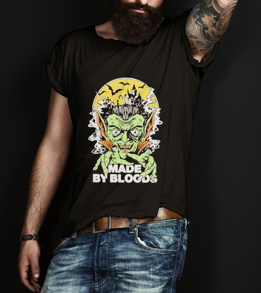 Vampire Halloween Made By Bloods Horror Bats And Haunted Castle T-Shirt