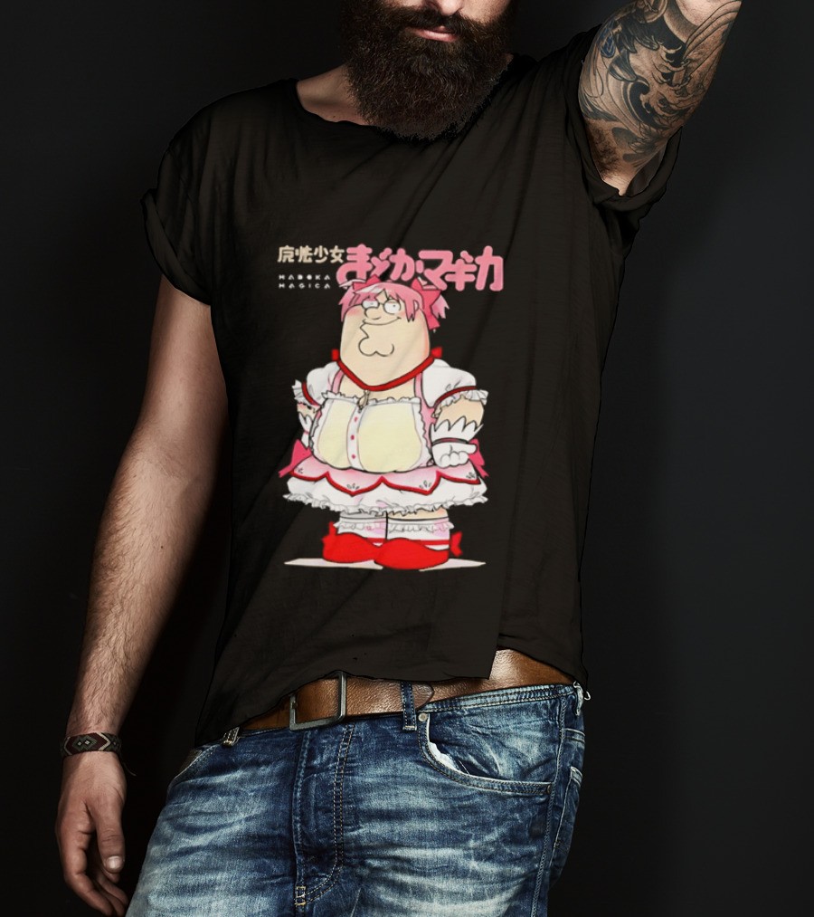 Madoka Peter Griffin Family Guy Puella Magi Madoka Magica Crossover Anime T-Shirt