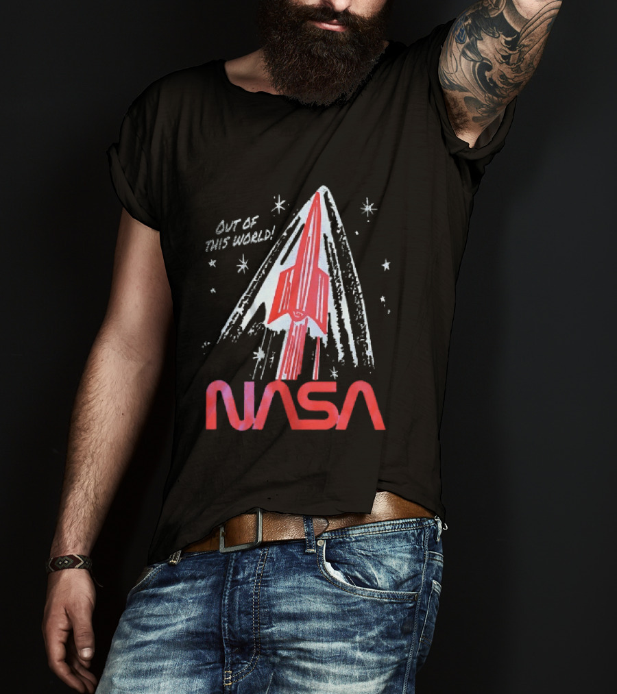 NASA Out Of This World Distressed Rocket Vintage Space Travel T-Shirt