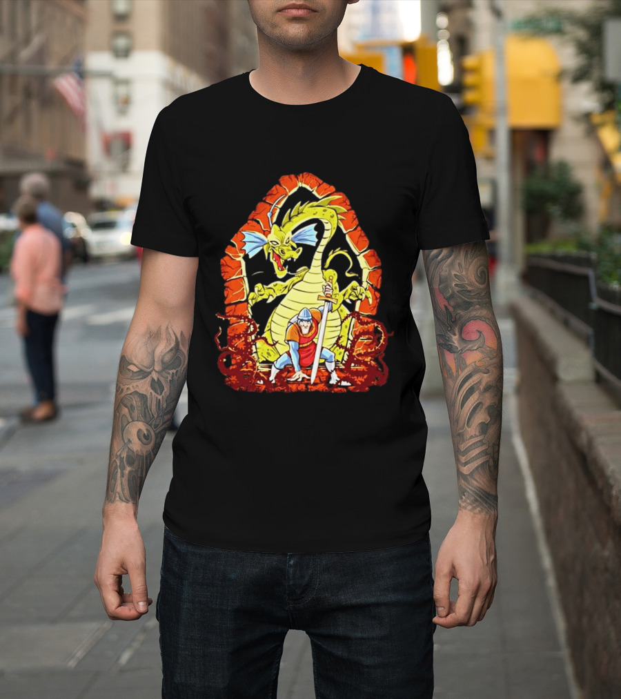 Dirk The Daring Dragon Lair Knights Sword Battle Fantasy Quest Video Game Adventure T-Shirt