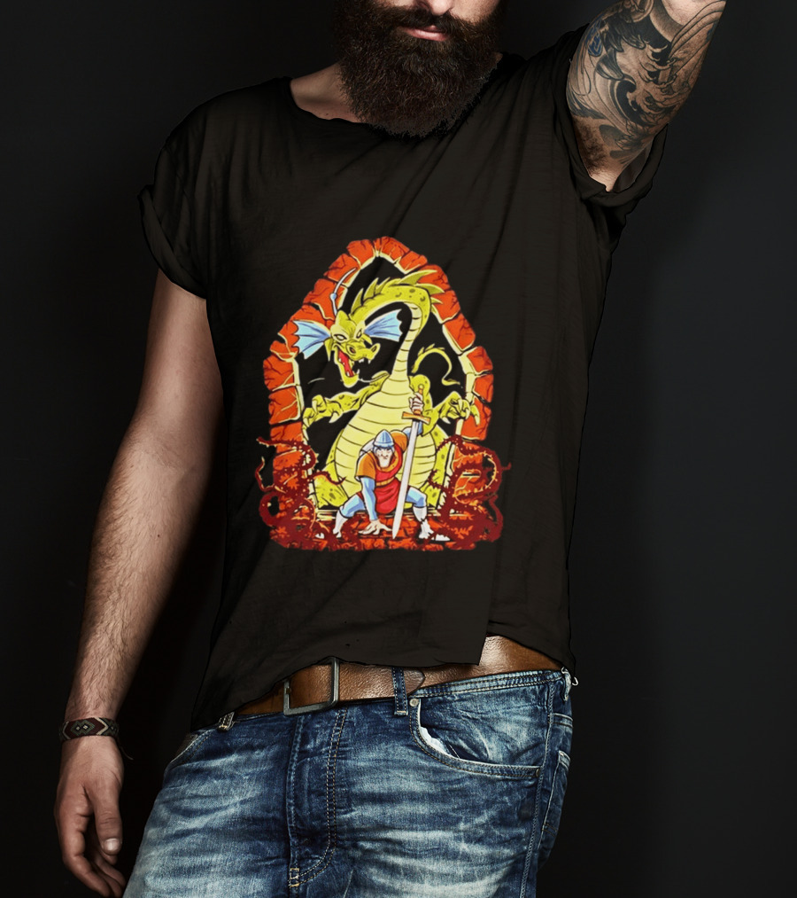 Dirk The Daring Dragon Lair Knights Sword Battle Fantasy Quest Video Game Adventure T-Shirt