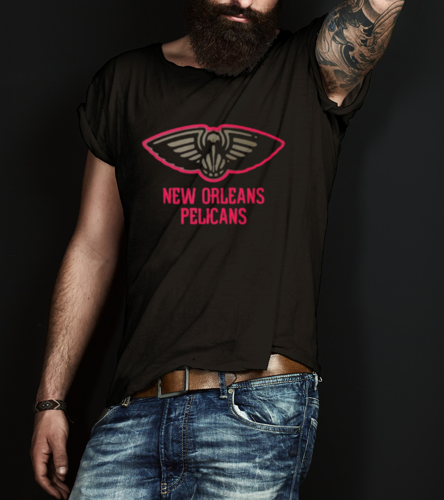New Orleans Pelicans Highlight Reel Red Outline Basketball Team T-Shirt
