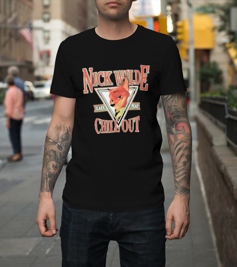 Nick Wilde Easy Peasy Chill Out Zootopia Triangle Frame T-Shirt