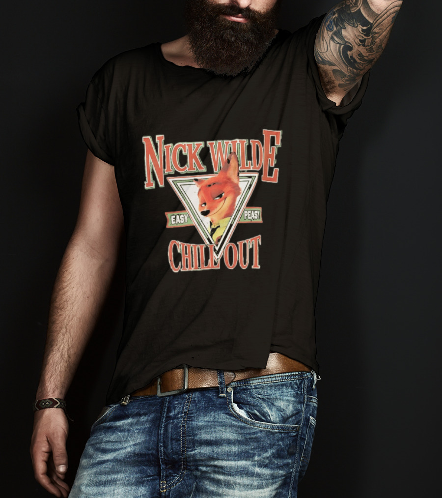 Nick Wilde Easy Peasy Chill Out Zootopia Triangle Frame T-Shirt