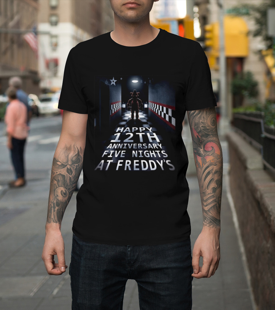 Five Nights At Freddy's Freddy Fazbear Happy 12th Anniversary Celebration T-Shirt