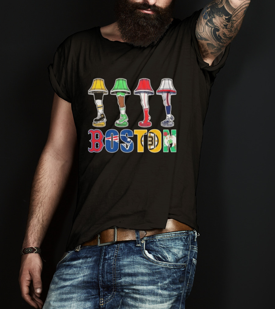 Original Boston Sports Teams Legs Lamp Parody 2025 Fenway Celtics Patriots Bruins Red Sox T-Shirt