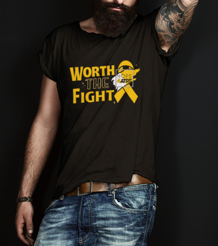Worth The Fight Hope Yellow Ribbon 4 T-Shirt