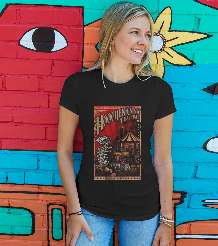 Hoochennany Festival Fairport My Morning Jacket Modest Mouse August 14 16 2026 Center Park West Lineup T-Shirt